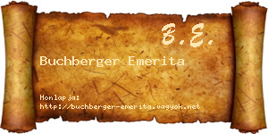 Buchberger Emerita névjegykártya